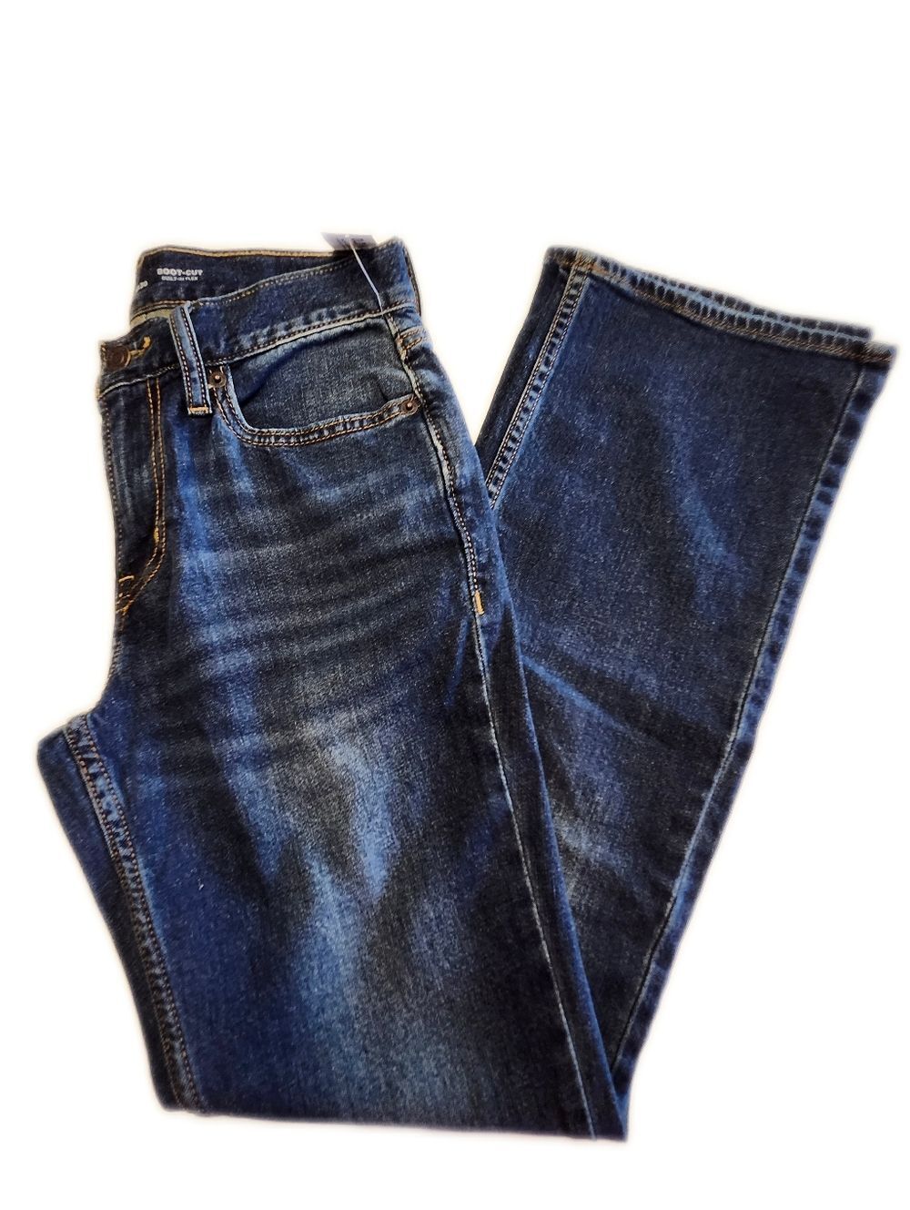 Old Navy NWT Men's Boot Cut Built-In Flex Dark Blue Wash, 26x30